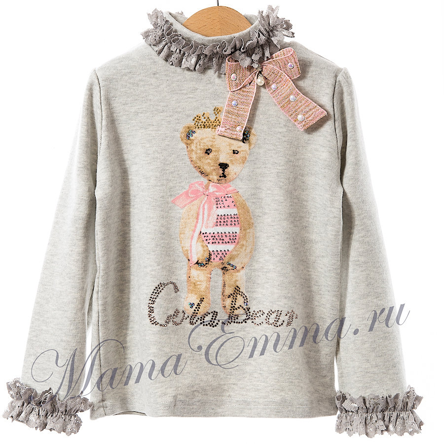 Джемпер с пышным кружевом и стразами Colabear фото 1 &mdash; МамаЭмма