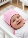 Шапочка чепчик на выписку с вышивкой для новорожденных девочек фото 2 &mdash; МамаЭмма