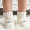 Носочки с шерстью для новорожденных Мышонок экрю