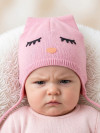 Хлопковая шапочка на подкладке Pupill Sleepy розовая фото 1 &mdash; МамаЭмма
