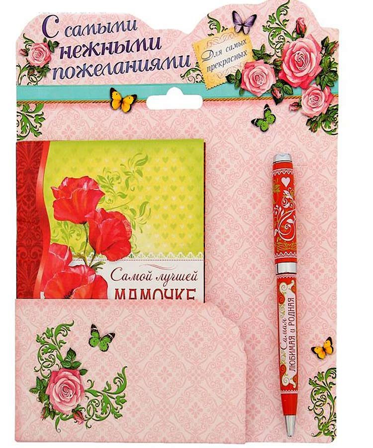 Набор Лучшей мамочке на свете (ручка, открытка, блокнот) фото 1 &mdash; МамаЭмма