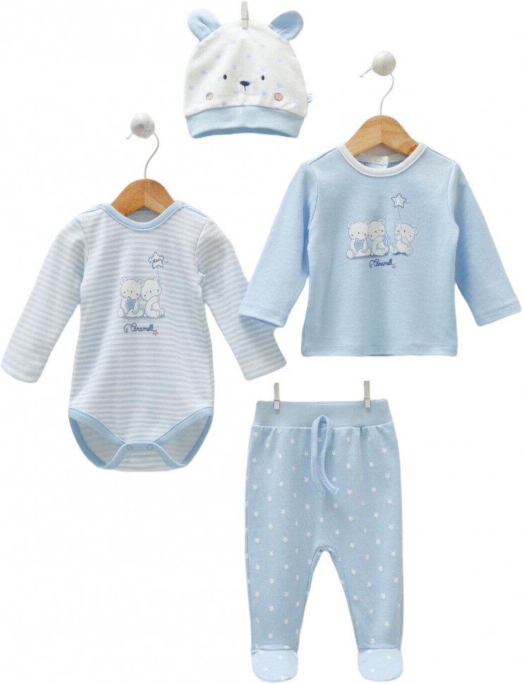 Одежда для мальчика Caramell STAR BEAR 4 предмета, голубой фото 1 &mdash; МамаЭмма