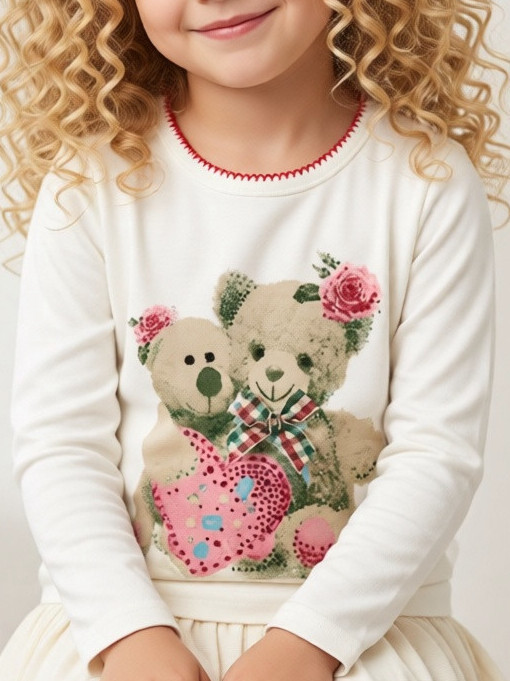 Кофточка для девочки со стразами и рисунком Colabear  фото 1 &mdash; МамаЭмма